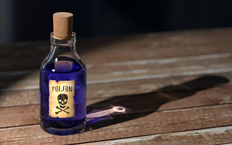 Blue Poison Bottle
