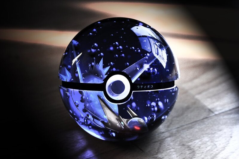 Blue Poké Ball with Pokémon
