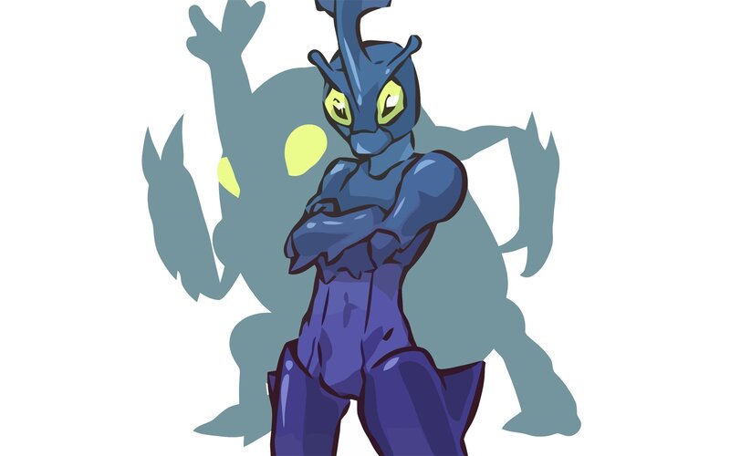Blue Pokémon character illustration
