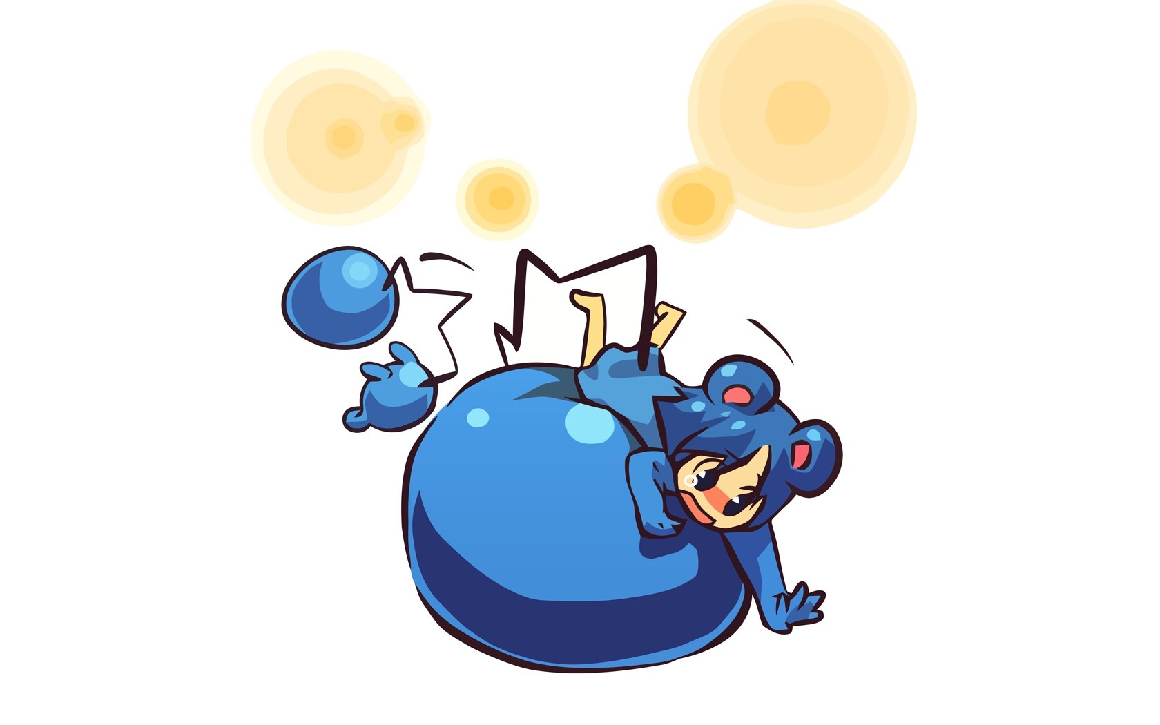 Blue Pokémon character in action