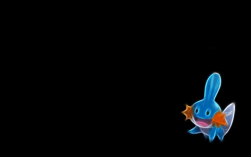 Blue Pokémon character on black