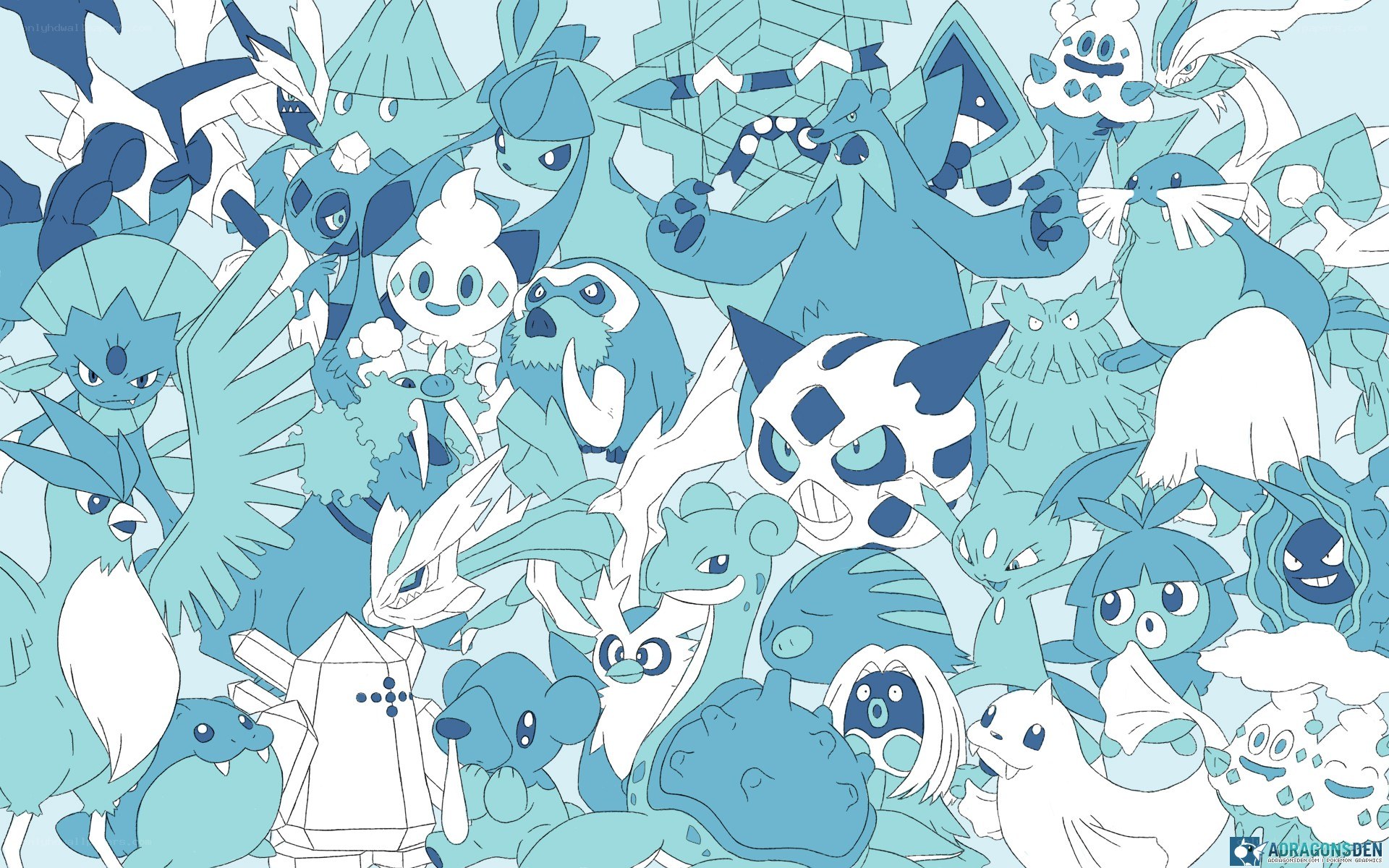 Blue Pokémon collage