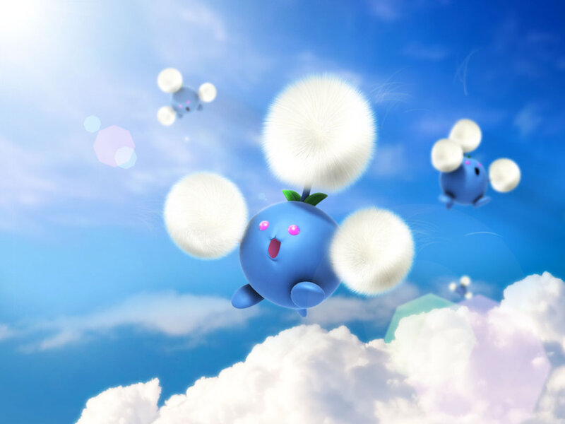 Blue Pokémon in the sky