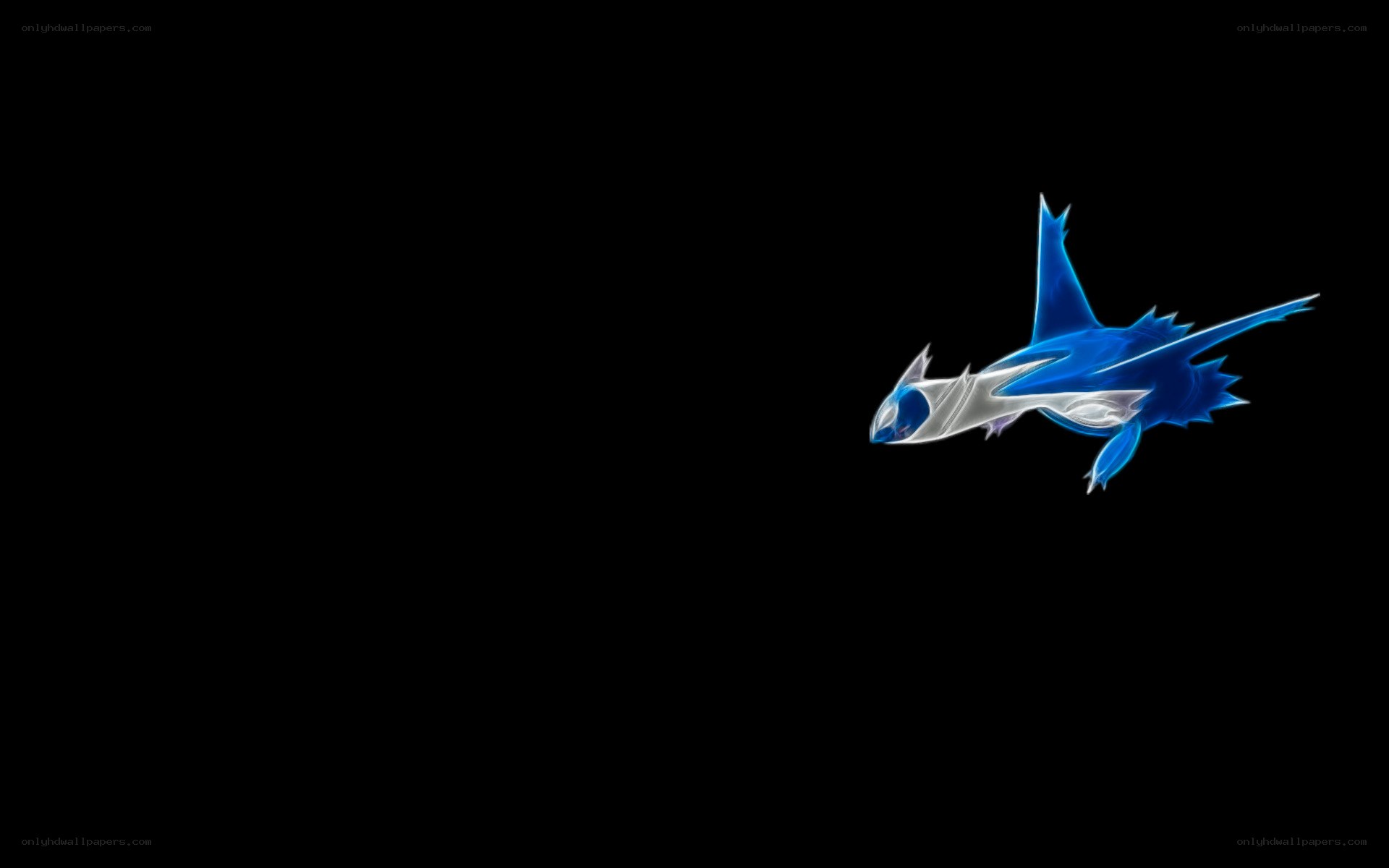 Blue Pokémon on black background