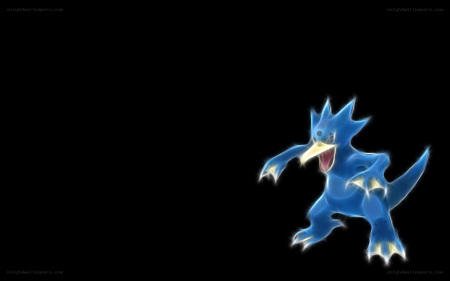 Blue Pokémon on black background
