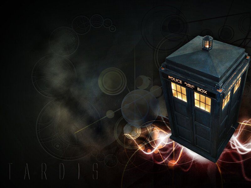 Blue Police Box — Black