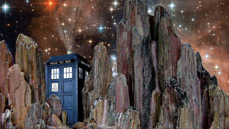 Blue Police Box — Dramatic, Night, Digital Art