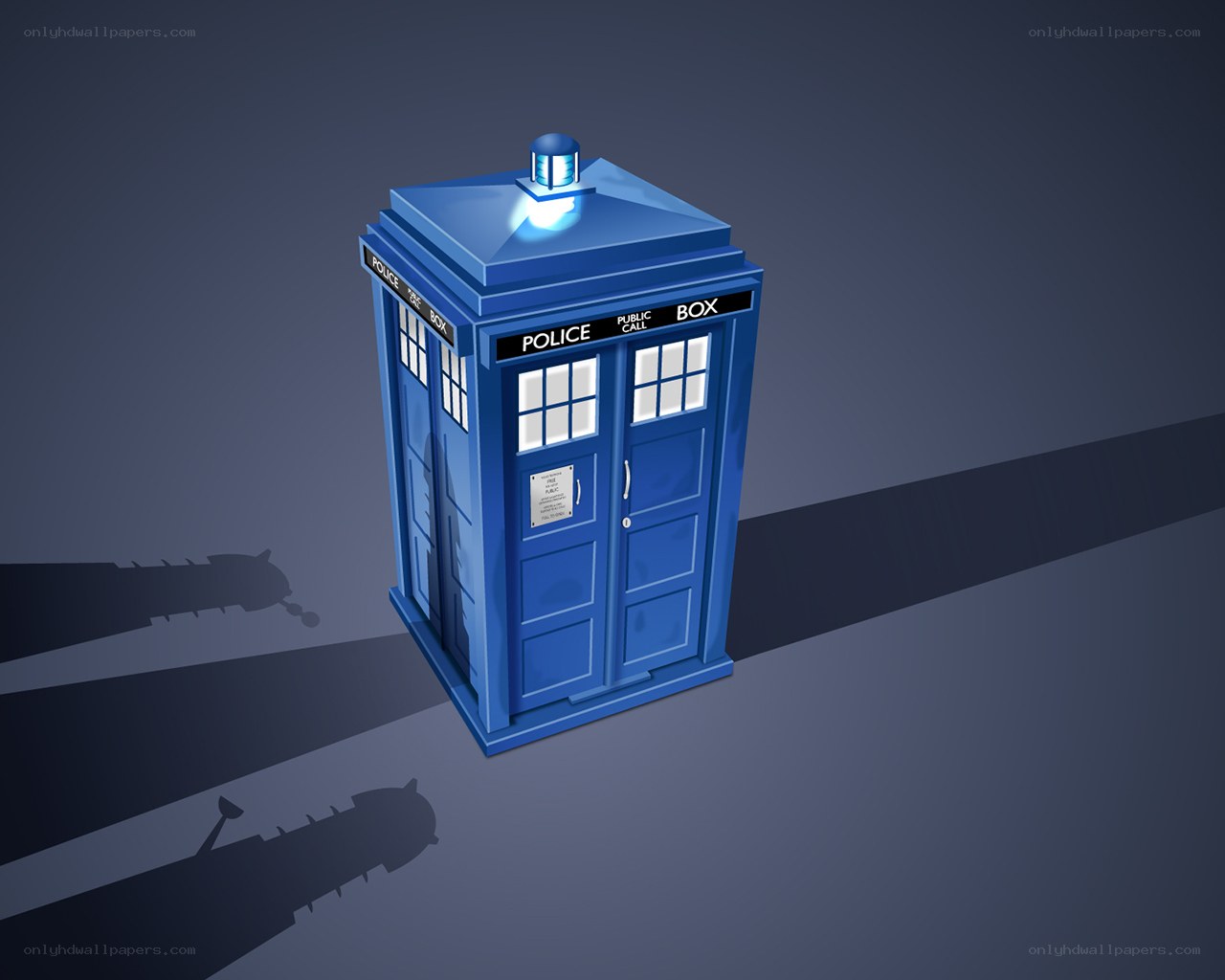 Blue police box illustration
