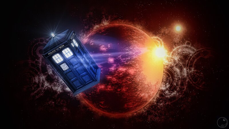 Blue Police Box in Space — Red