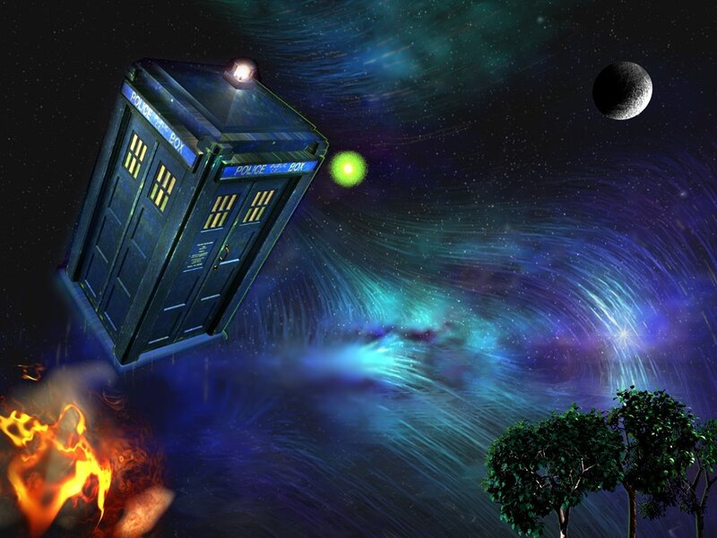 Blue Police Box in Space