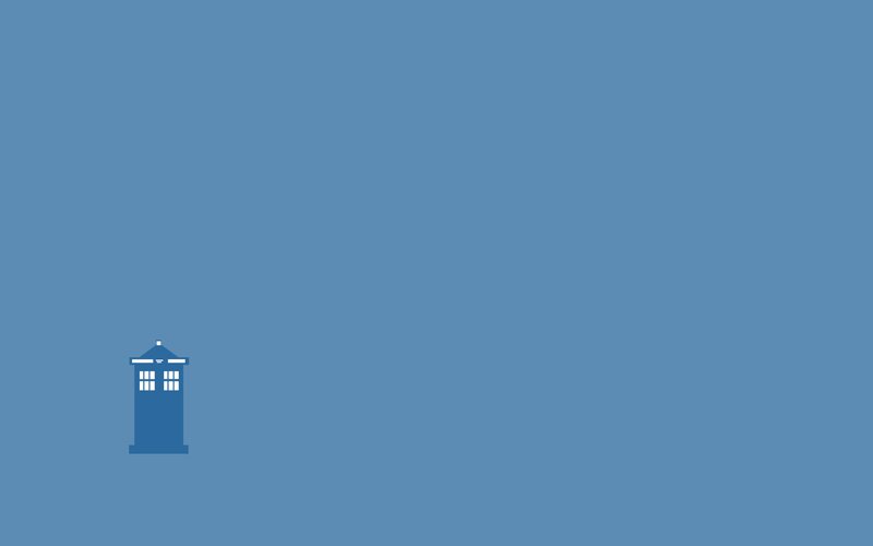 Blue Police Box — Minimalist, Vector Art
