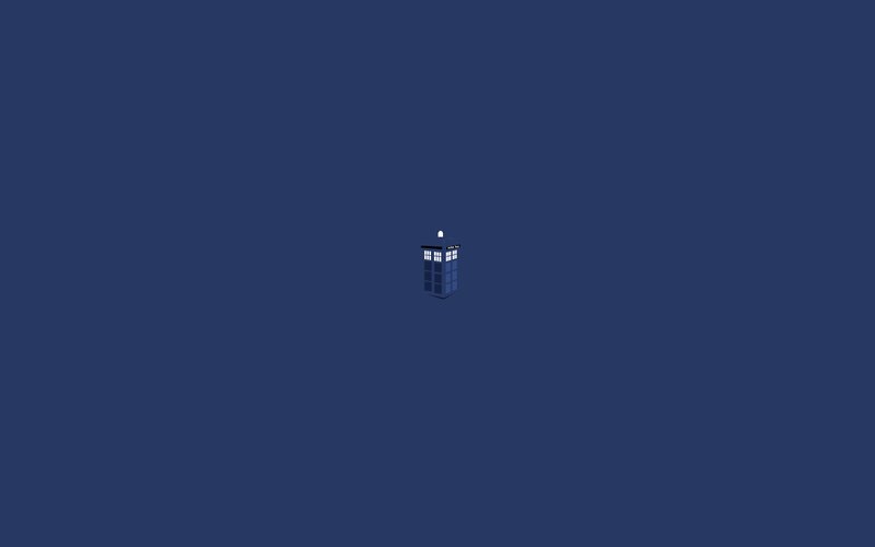 Blue Police Box — Minimalist, Vector Art, Windows