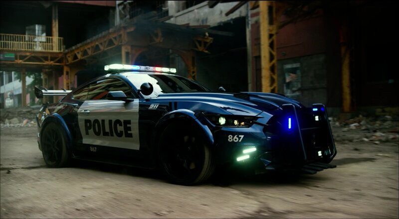 Blue Police Car — Dramatic
