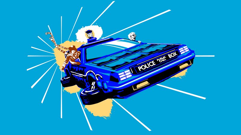 Blue Police Car Flying