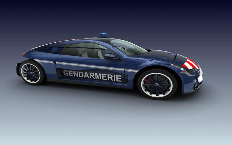 Blue Police Car