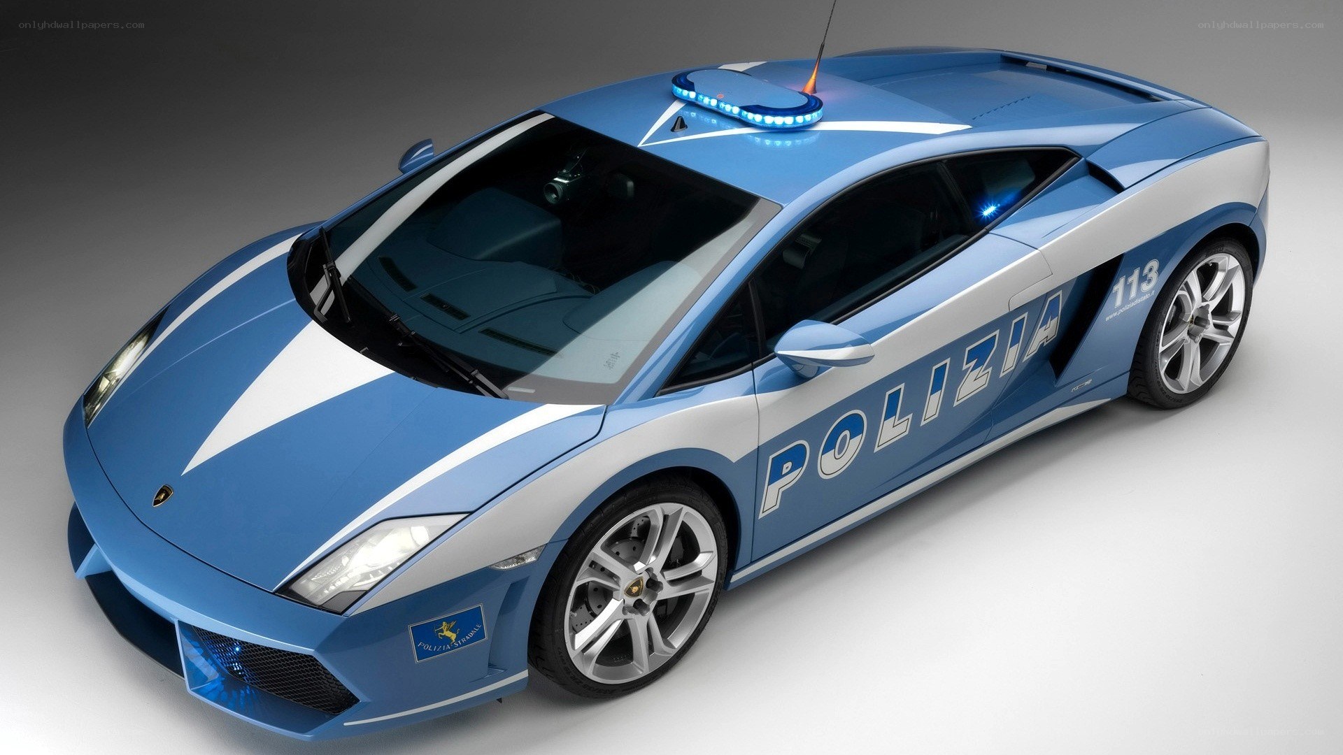 blue police Lamborghini