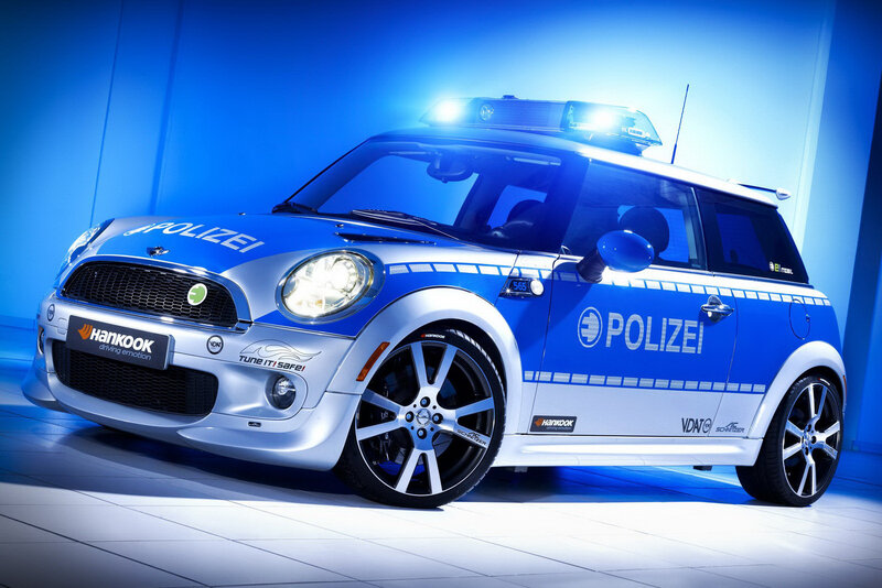 Blue Police Mini Cooper