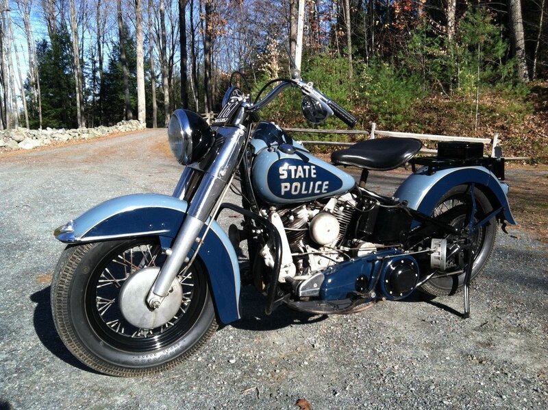 Blue Police Motorcycle