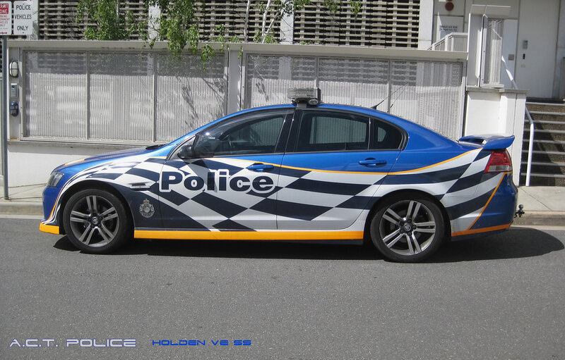 Blue Police Sedan