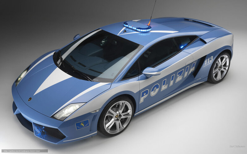 Blue Police Sports Car — Dramatic, 3d Render