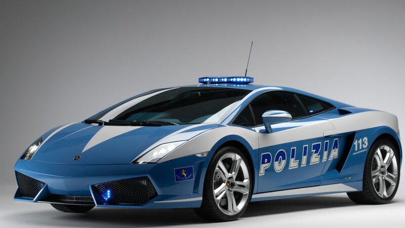 Blue Police Sports Car — Professional, Photograph