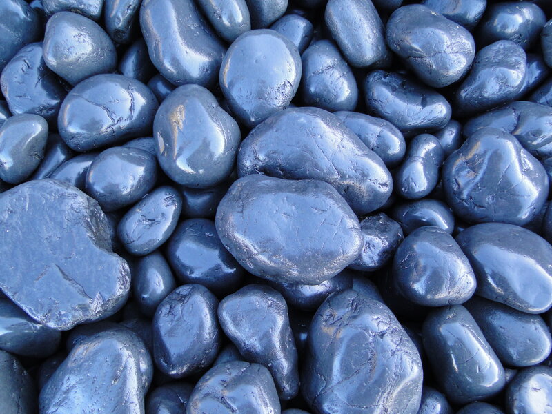 Blue Polished River Stones