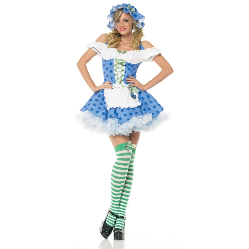 blue polka dot costume