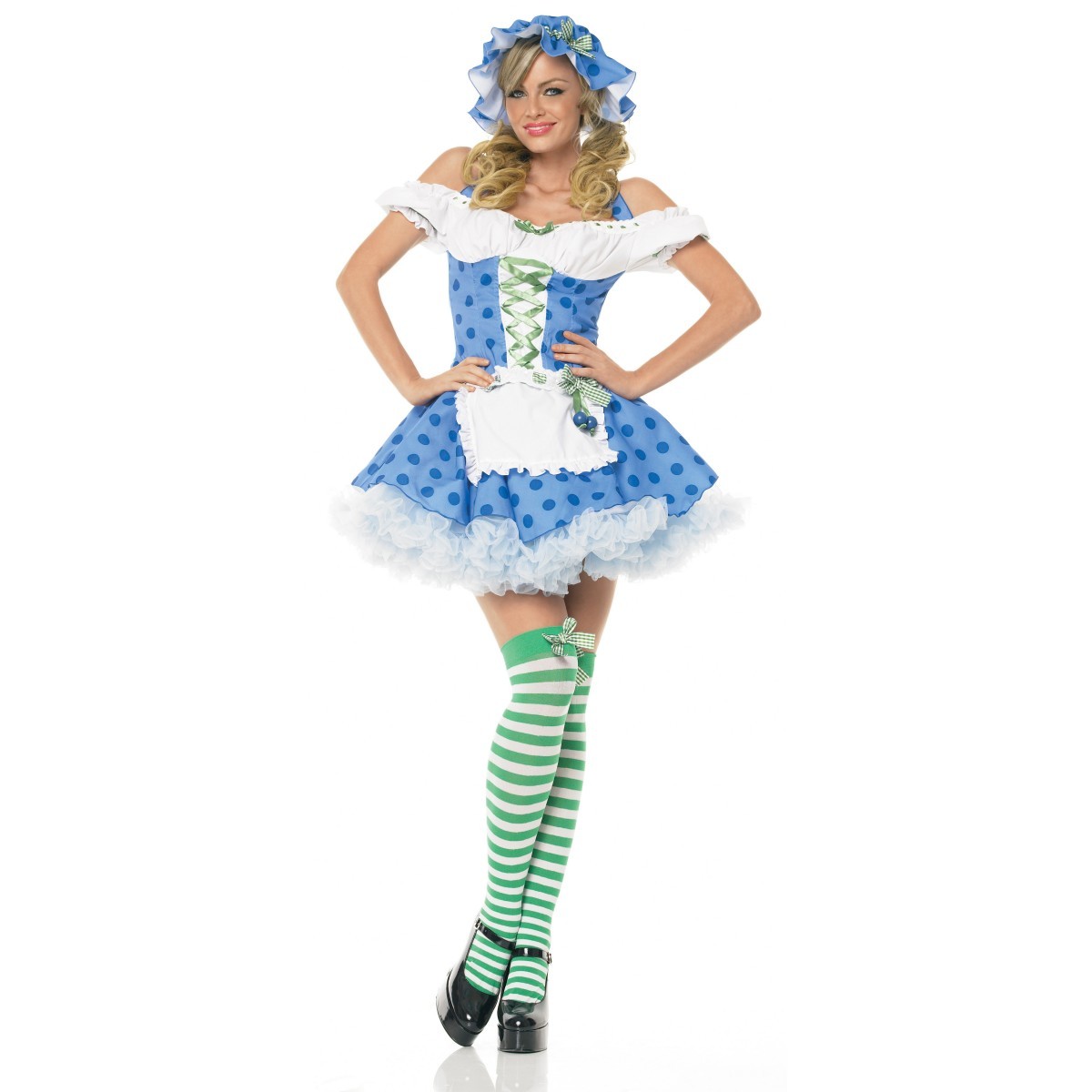 blue polka dot costume