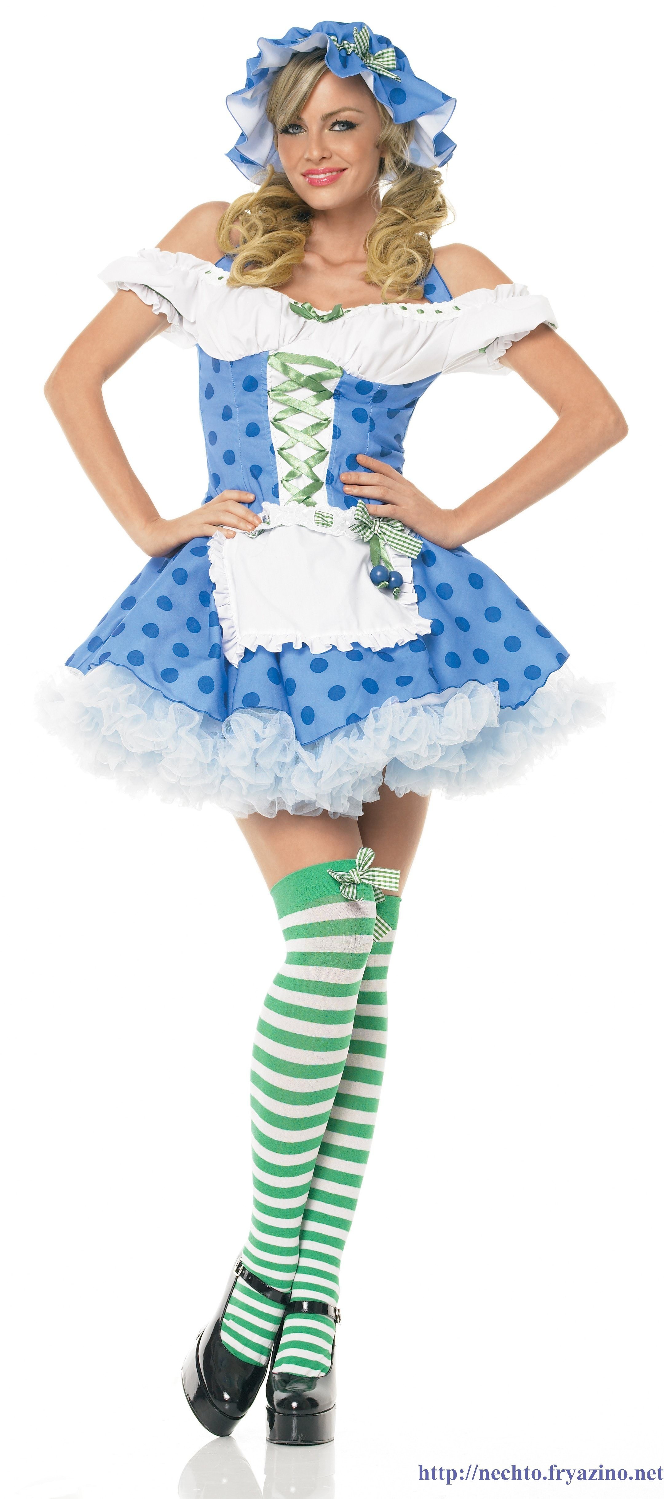 blue polka dot costume