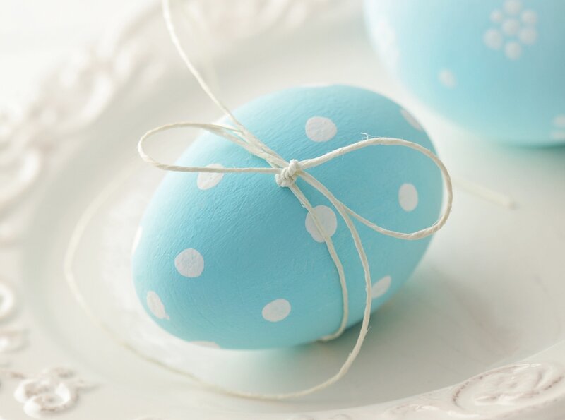 Blue Polka Dot Egg — Light Blue