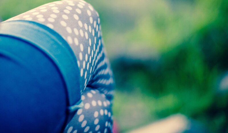 blue polka dot fabric