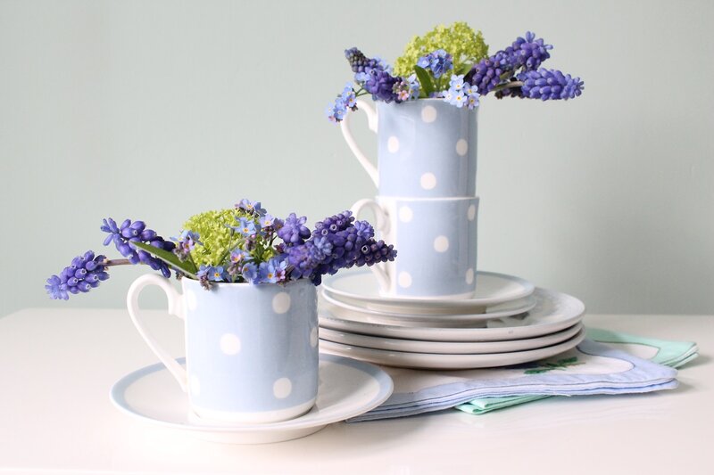 Blue Polka-dot Mugs