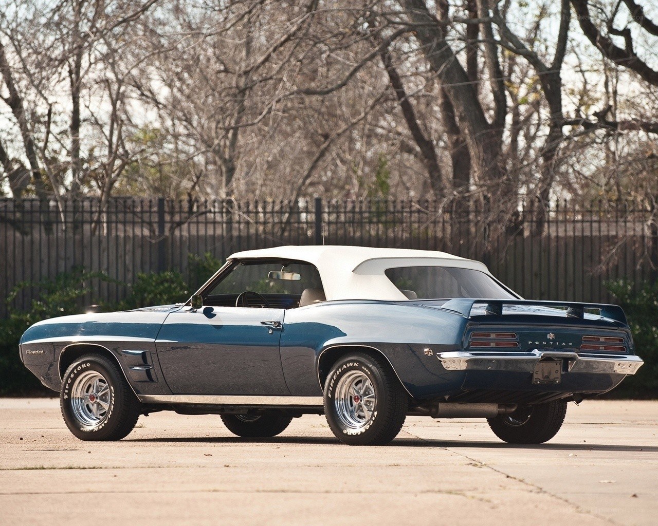 blue pontiac convertible