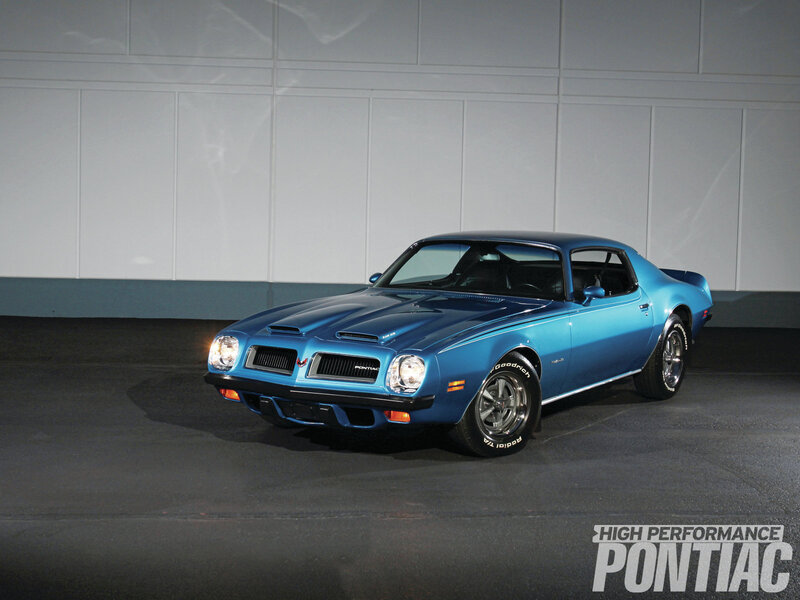 Blue Pontiac Firebird — Dramatic