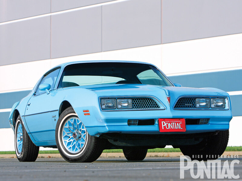 Blue Pontiac Firebird