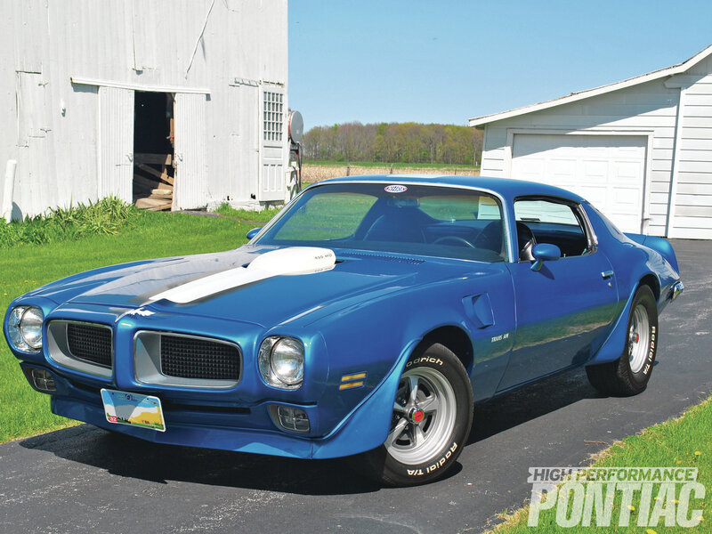 Blue Pontiac Trans Am