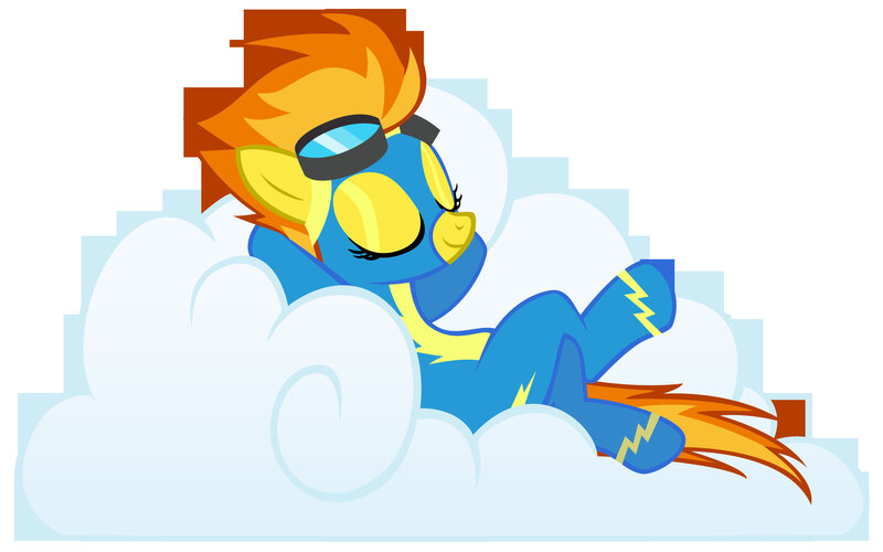 Blue pony in clouds