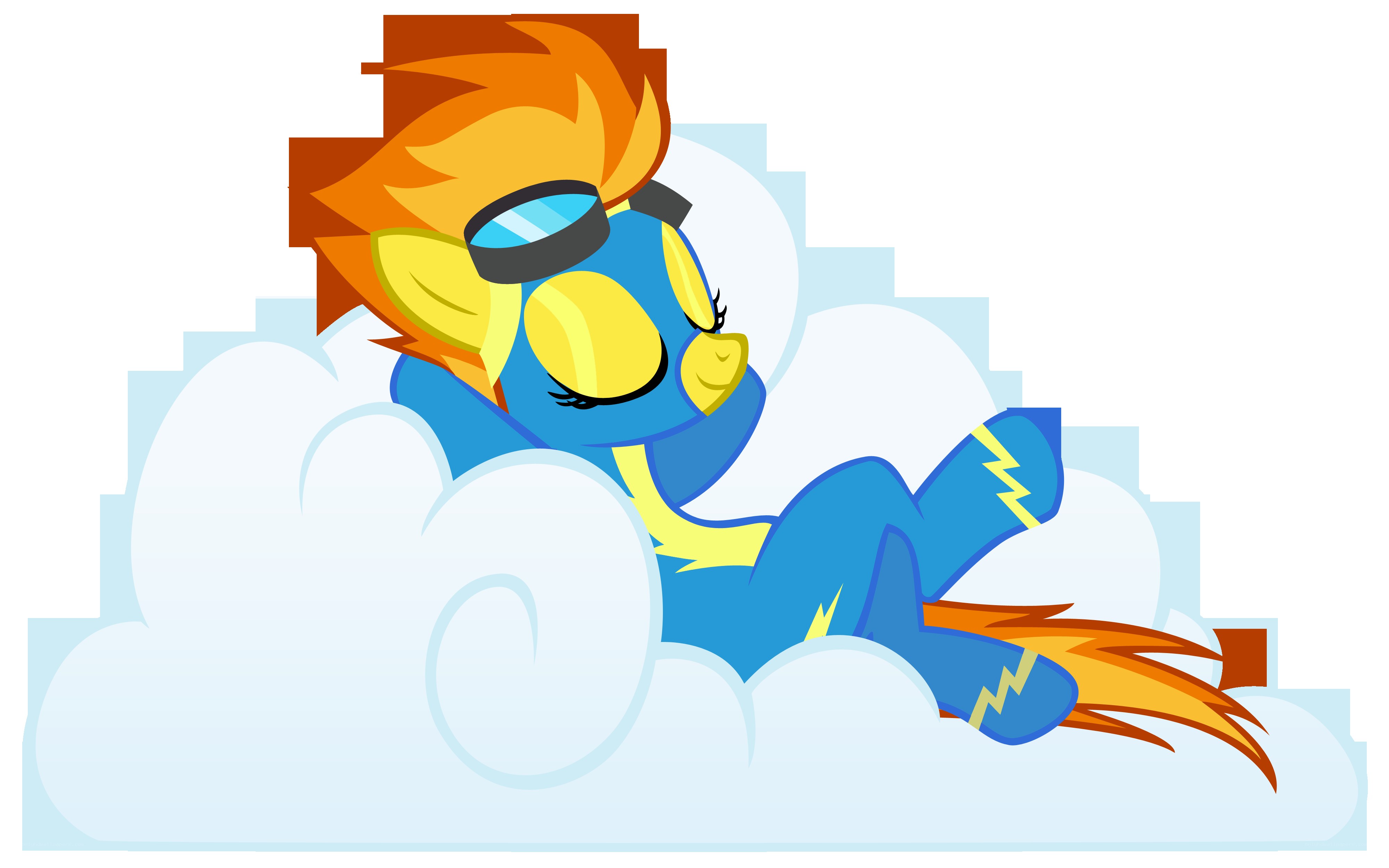 Blue pony in clouds