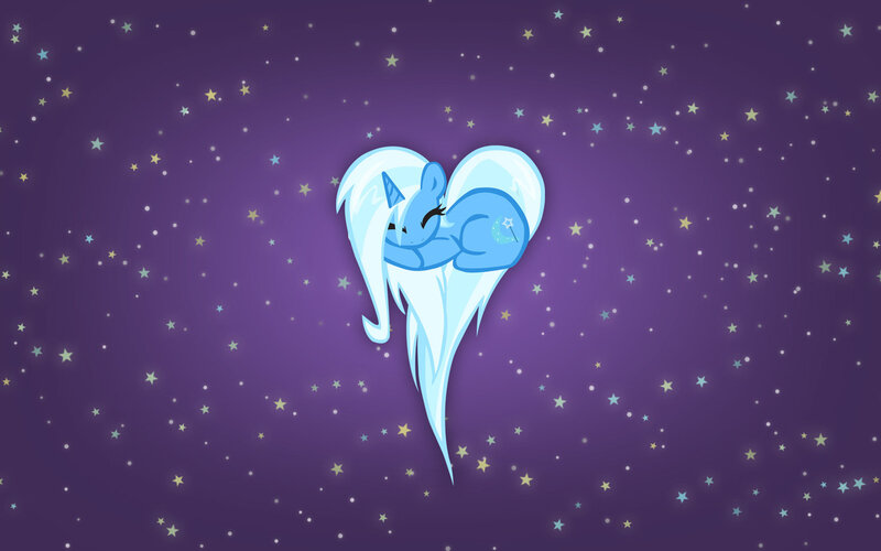 Blue Pony in Heart Shape — Purple