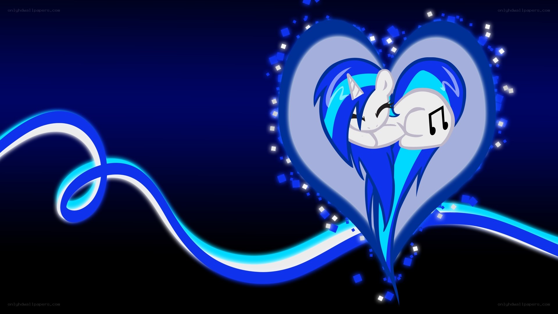 Blue pony in heart shape