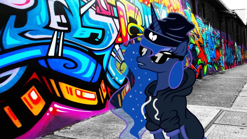 Blue Pony in Hoodie