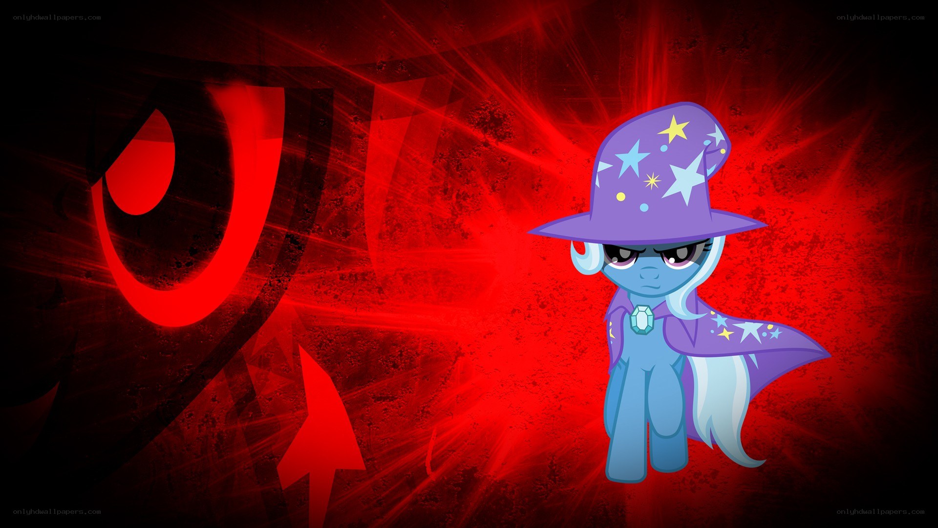 Blue pony in wizard hat