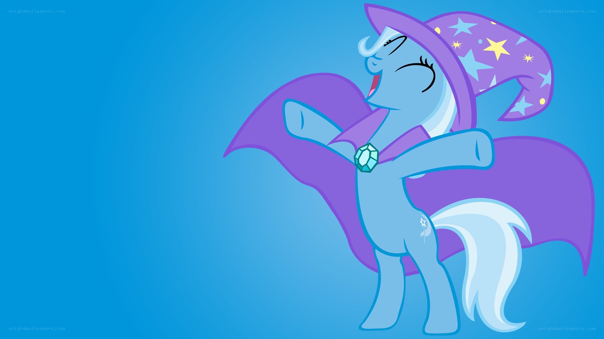 blue pony in wizard outfit