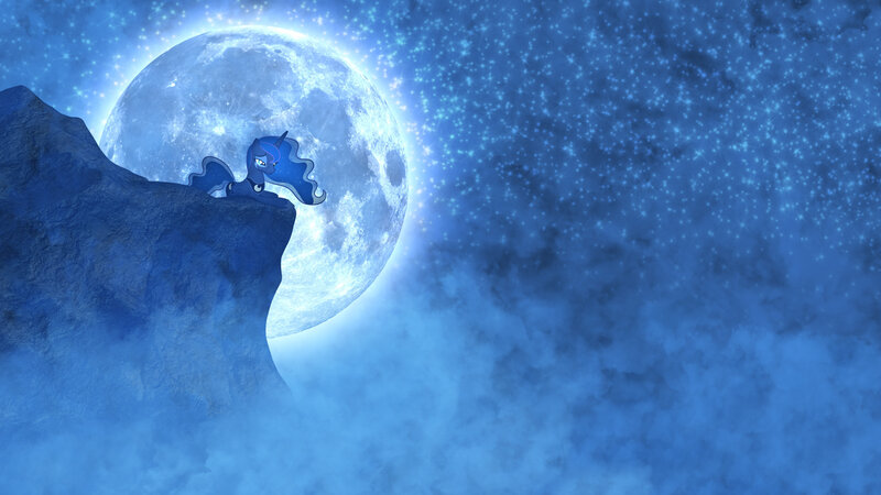 Blue Pony on Cliff