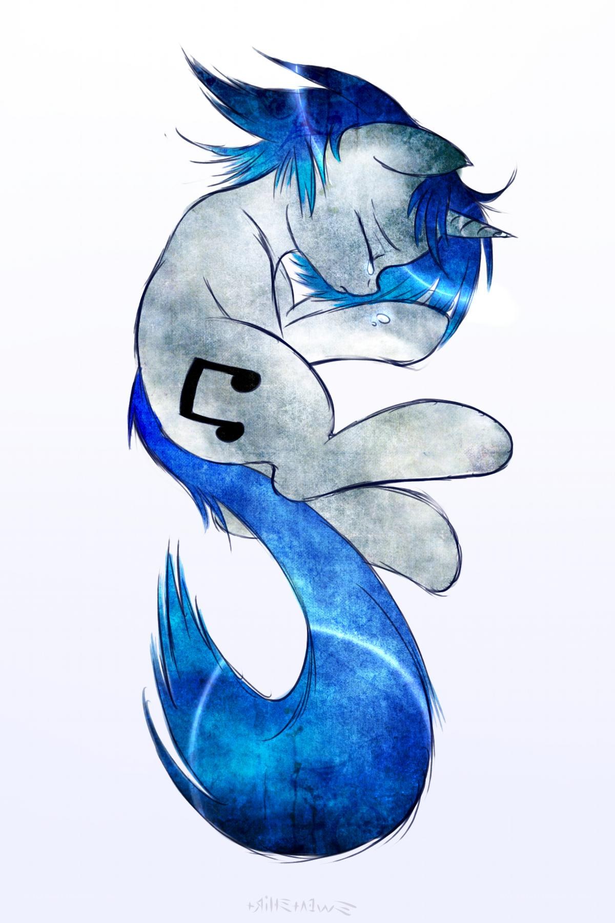 Blue pony sleeping peacefully