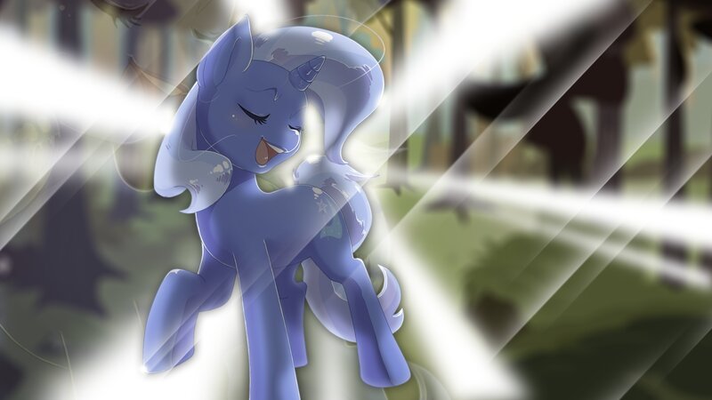 Blue Pony with Closed Eyes