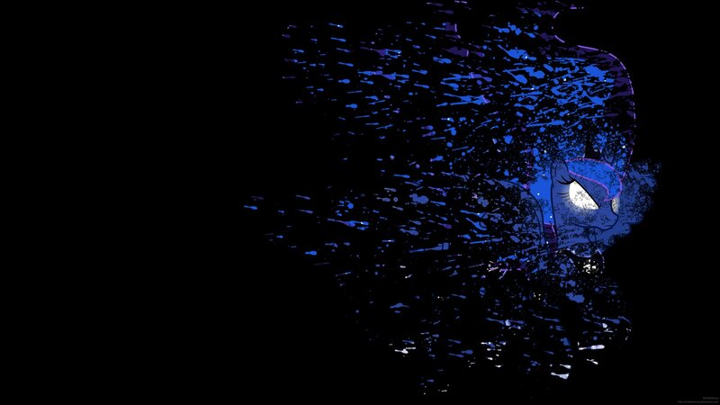 Blue Pony with Glowing Eyes — Black