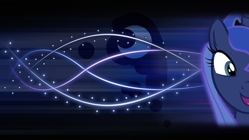 Blue Pony with Glowing Lines — Magical