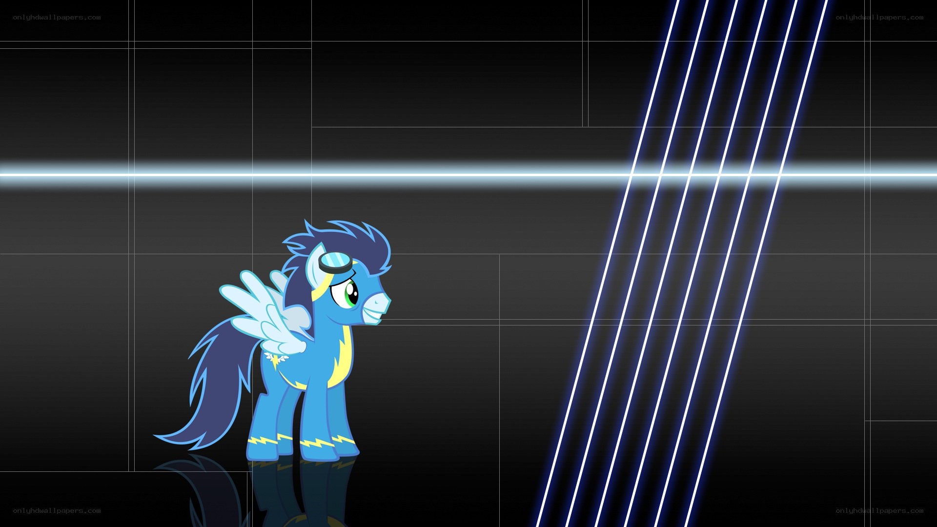 Blue pony with lightning design