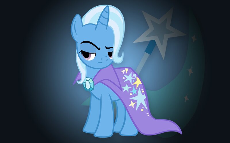 blue pony with magic cape